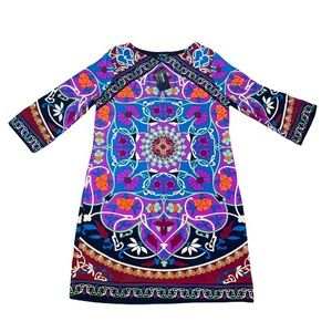 🆕NICOLE MILLER Colorful Shift Dress, Size 14